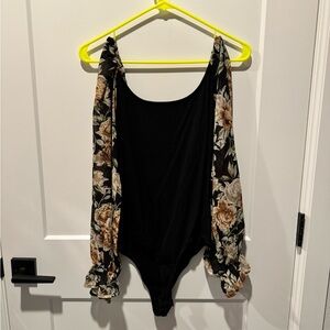 Bodysuit with Floral Sleeves (NWOT)
